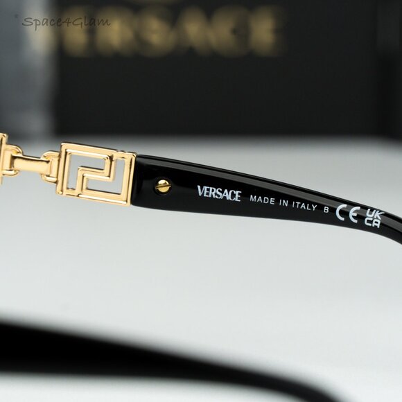 Versace Women Sunglasses Black Grey Butterfly VE4407D GB1/87 NEW AUTHENTIC